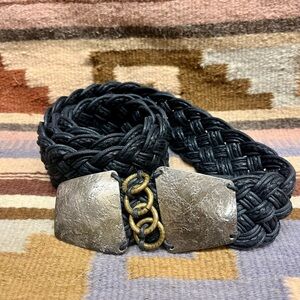 Vintage Baer SF Black Belt with Silver Buckle